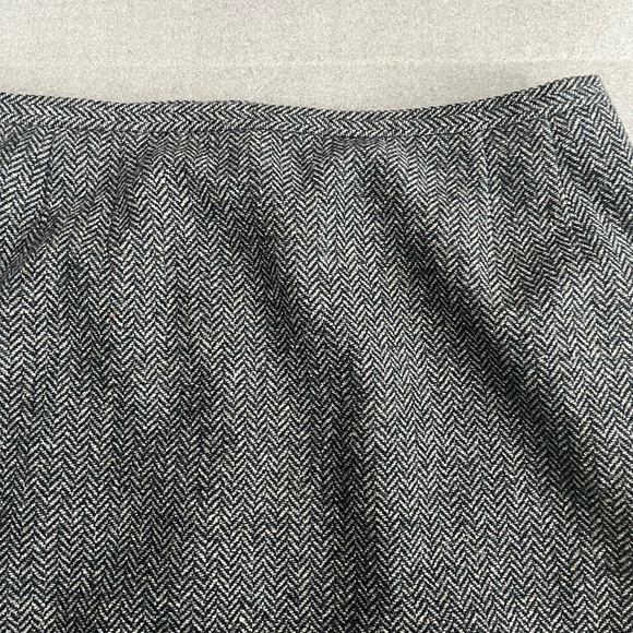 [14/16]Talbots Black White Tweed Wool Silk Blend Midi Pencil Skirt Back Slit - Picture 3 of 8